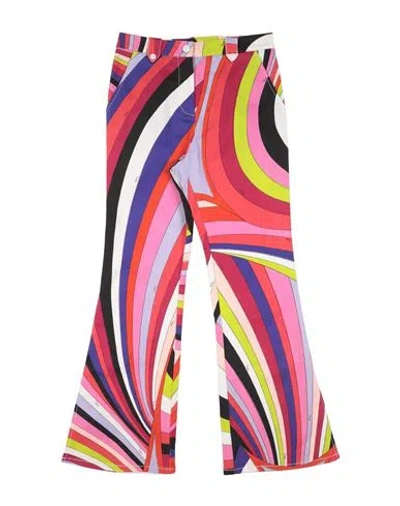 Pucci Babies'  Toddler Girl Pants Red Size 6 Cotton, Elastane In Multi