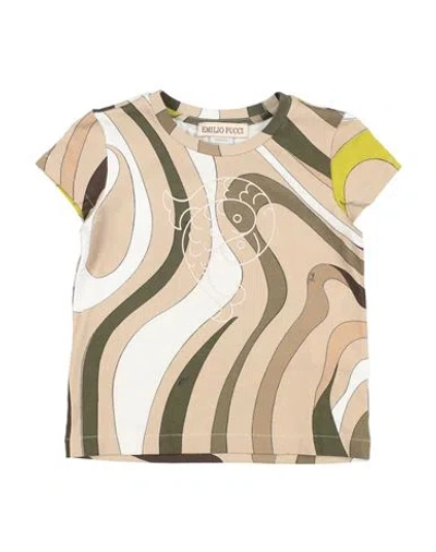 Pucci Babies'  Toddler Girl T-shirt Beige Size 4 Cotton, Elastane