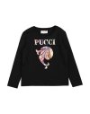 Pucci Toddler Girl T-shirt Black Size 6 Cotton In Black