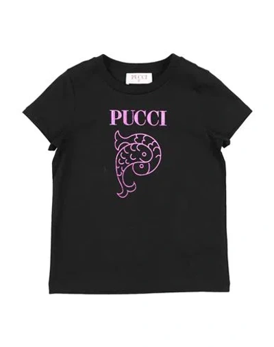 Pucci Babies'  Toddler Girl T-shirt Black Size 6 Cotton
