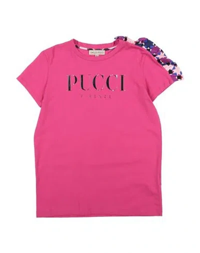 Pucci Babies'  Toddler Girl T-shirt Fuchsia Size 6 Cotton, Elastane In Pink