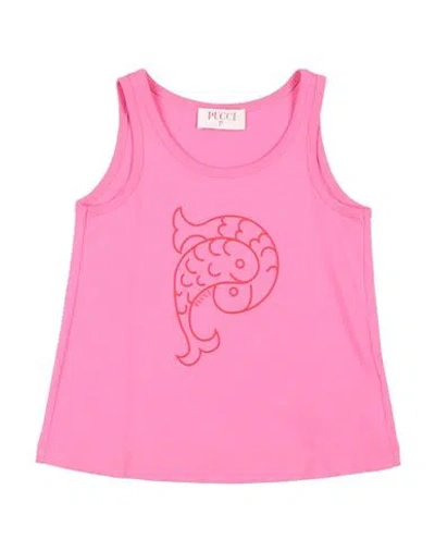 Pucci Babies'  Toddler Girl T-shirt Fuchsia Size 6 Cotton In Pink