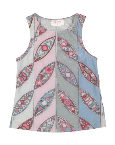 Pucci Babies'  Toddler Girl T-shirt Grey Size 6 Polyester, Elastane, Metallic Fiber, Polyamide In Multi