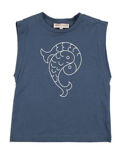 Pucci Babies'  Toddler Girl T-shirt Navy Size 6 Cotton