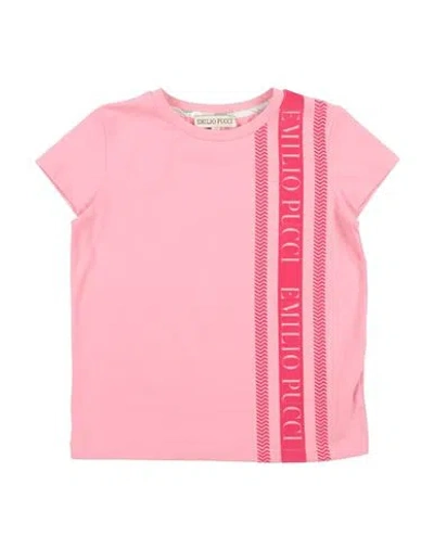 Pucci Babies'  Toddler Girl T-shirt Pink Size 5 Cotton, Elastane