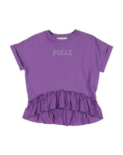Pucci Babies'  Toddler Girl T-shirt Purple Size 6 Cotton, Viscose