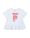 Pucci Toddler Girl T-shirt White Size 5 Cotton In Blue