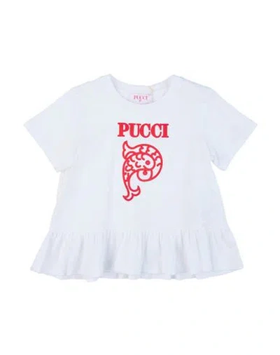 Pucci Babies'  Toddler Girl T-shirt White Size 5 Cotton In Blue