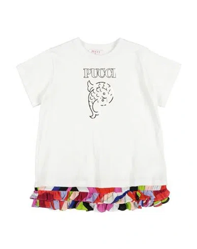 Pucci Babies'  Toddler Girl T-shirt White Size 4 Cotton, Viscose