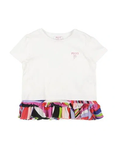 Pucci Babies'  Toddler Girl T-shirt White Size 6 Cotton, Viscose