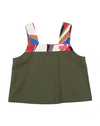 Pucci Babies'  Toddler Girl Top Military Green Size 6 Cotton, Viscose
