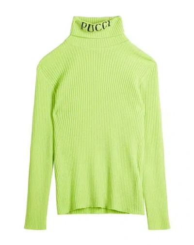 Pucci Babies'  Toddler Girl Turtleneck Lime Green Size 6 Wool, Cashmere