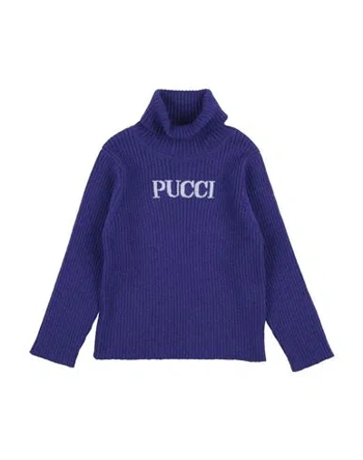Pucci Babies'  Toddler Girl Turtleneck Purple Size 4 Wool, Cashmere In Blue