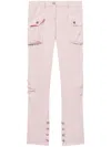 Pucci Toile Cotton-silk Blend Cargo Trousers In Pink