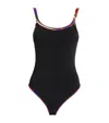 Pucci One-piece Swimsuit With Printed Edges Swimwear Black In Black