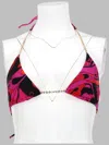 Pucci Vibrant Abstract Print Triangle Bikini In Pink
