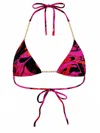 Pucci Vibrant Abstract Print Triangle Bikini In Pink
