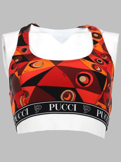 Pucci Polyamide Bra Top Elastic Band Racerback In Orange