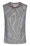 Pucci Top In Jersey Lamé In Gray