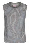 Pucci Top In Jersey Lamé In Gray