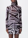 Pucci Semi Sheer Printed Long-sleeved High-neck Top In Multi