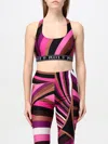 Pucci Abstract Pattern Cropped Racerback Top In Fuchsia