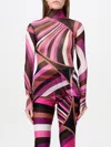 Pucci Printed Sheer Long Sleeve Top In Pink