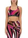 Pucci Abstract Pattern Cropped Racerback Top In Multicolour