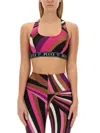 Pucci Abstract Pattern Cropped Racerback Top In Multicolour
