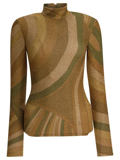 Pucci Tops Gold In Brown