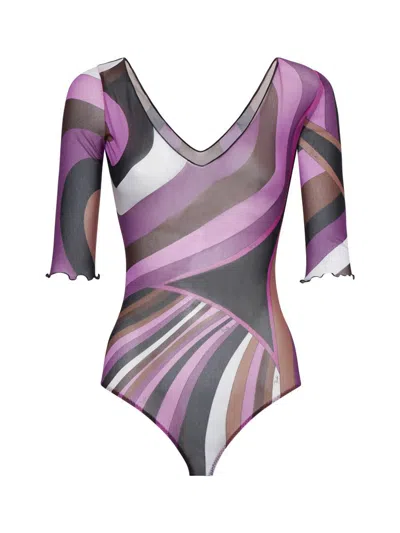 Pucci Top In Fuxia/marrone