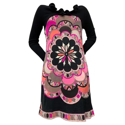 Pre-owned Pucci Torso Creations Restyled  1960s Cashmere Knit Dress W Restyled Cashmere In Black