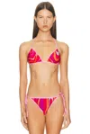 Pucci Triangle Bikini Top In Red