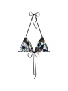 Pucci Occhi-print Triangle Bikini Top In Brown