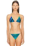 Pucci Triangle Bikini Top In Green