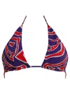Pucci Triangle Bikini Top With Stamba Labirinto Swimwear Purple In Blue