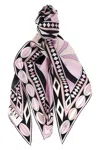 Pucci Geometric Lightweight Soft Triangle Scarf In Pink