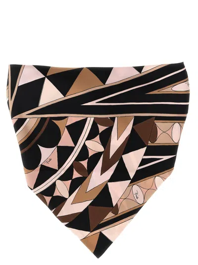 Pucci Triangle Scarf Hair Accessories Pink In Brown