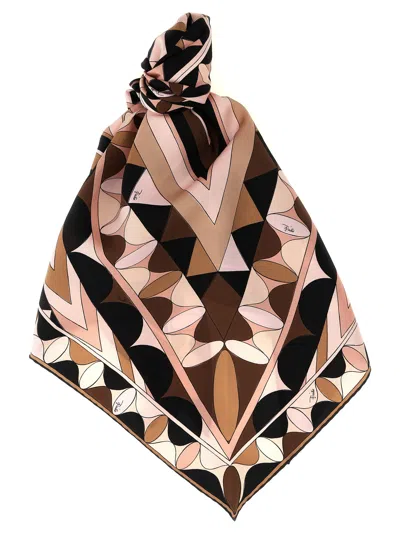 Pucci Triangle Scarf Scarves And Foulards Pink In Brown