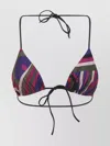 Pucci Triangle Top Adjustable Straps Bikini Set In Purple