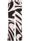 Pucci Marmo-print Trousers In Bianco/nero/rosa