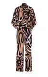 Pucci Printed Bow Detail Wide Leg Trousers In Black