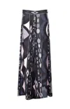Pucci Geometric High Waist Wide Leg Trousers In Black