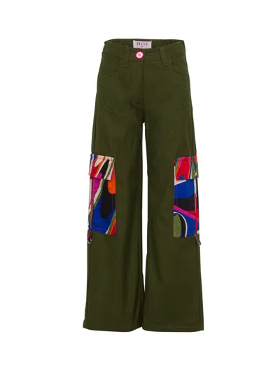 Pucci Kids' Trousers In Green