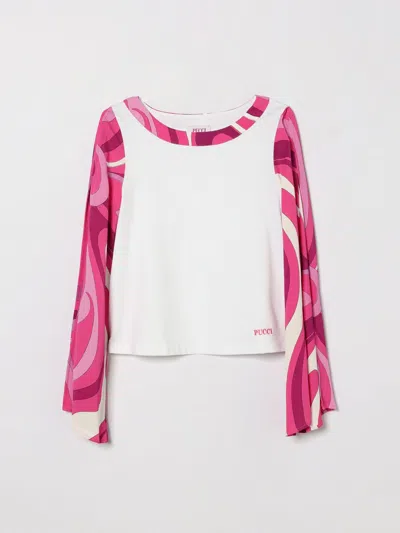 Pucci T-shirt Kids In White