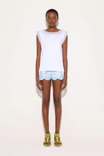 Pucci T-shirt With Metallic Details White