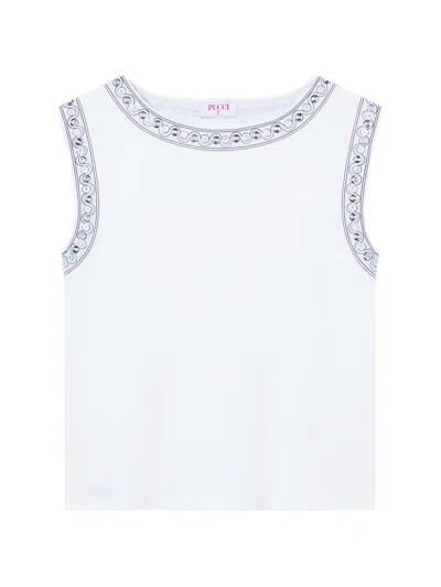 Pucci T-shirt With Metallic-details In White