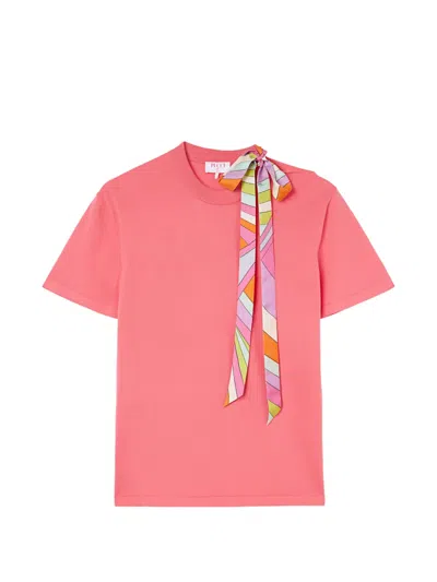 Pucci T-shirt With Scarf Detail In Multi