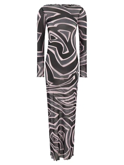 PUCCI TULLE DRESS DRESSES MULTICOLOR