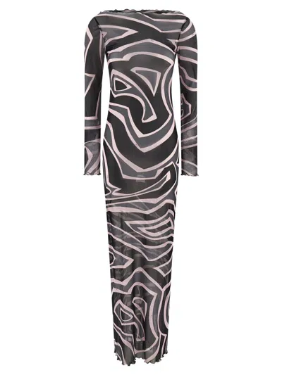 Pucci Tulle Dress Dresses Multicolor In Black